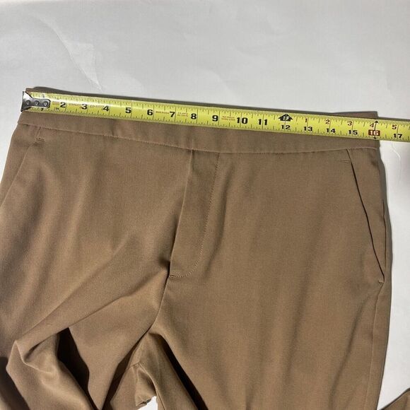 Banana Republic Pants Women's 10 Brown Stretch Slash Pockets Tapered Leg Pull-On - Picture 9 of 13
